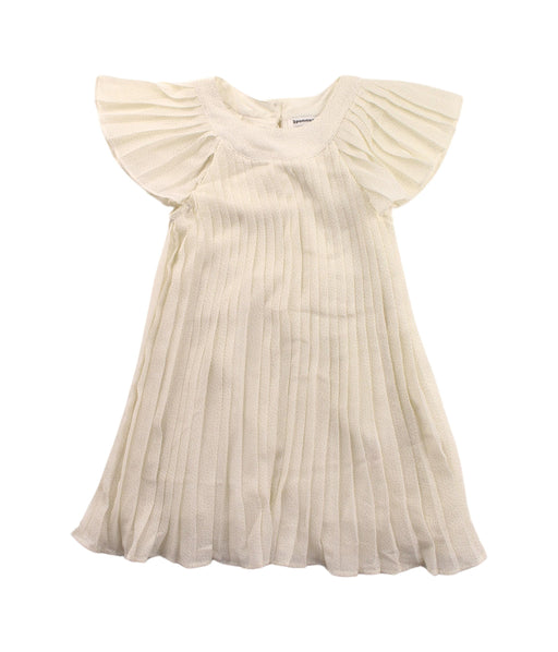 A Ivory Short Sleeve Dresses from 3Pommes in size 3T for girl. (Front View)