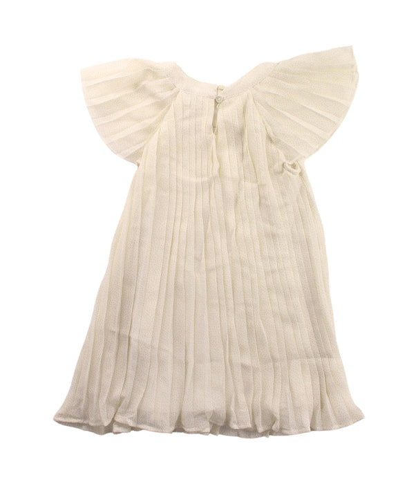 A Ivory Short Sleeve Dresses from 3Pommes in size 3T for girl. (Back View)