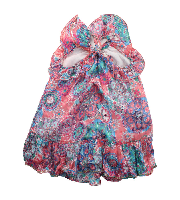 A Multicolour Sleeveless Dresses from Monsoon in size 3T for girl. (Back View)