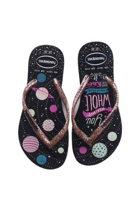 A Multicolour Flip Flops from Havaianas in size 6T for girl. (Back View)