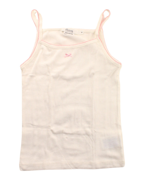 A White Sleeveless T Shirts from Bonpoint in size 3T for girl. (Front View)