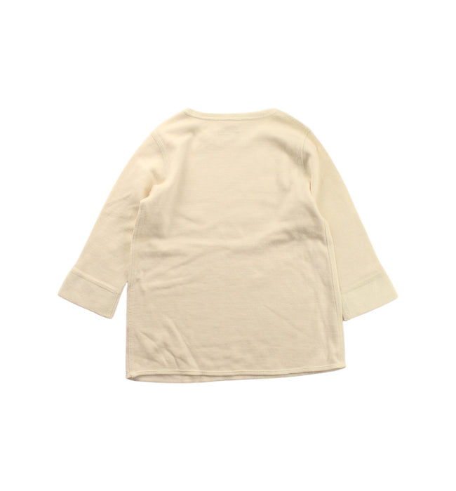 A Ivory Long Sleeve T Shirts from Mides in size 6-12M for neutral. (Back View)