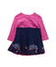 A Blue Long Sleeve Dresses from Monsoon in size 6-12M for girl. (Back View)