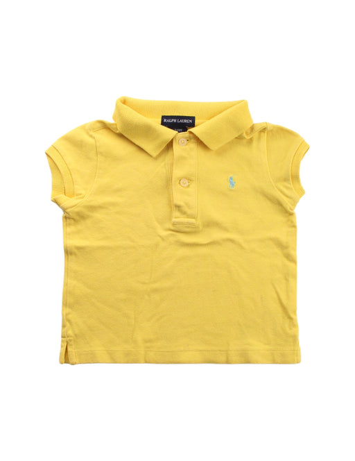 A Yellow Short Sleeve Polos from Ralph Lauren in size 3T for girl. (Front View)