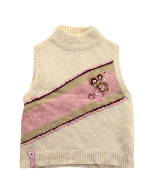A Ivory Sweater Vests from ELLE in size 2T for girl. (Front View)