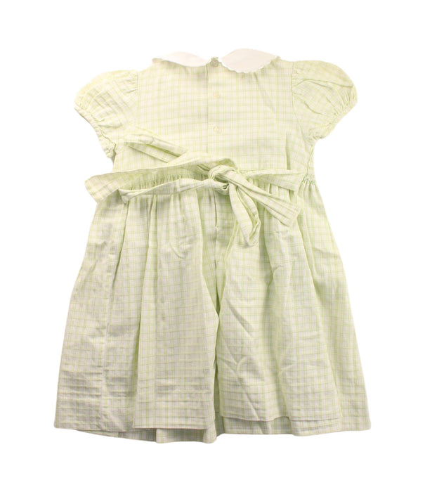 A Green Short Sleeve Dresses from Kingkow in size 4T for girl. (Back View)