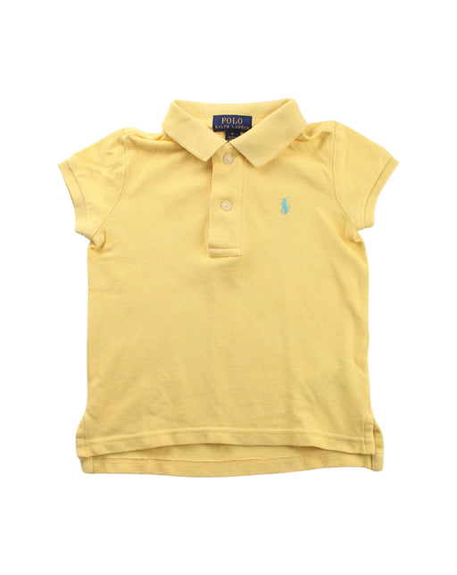 A Yellow Short Sleeve Polos from Polo Ralph Lauren in size 4T for girl. (Front View)