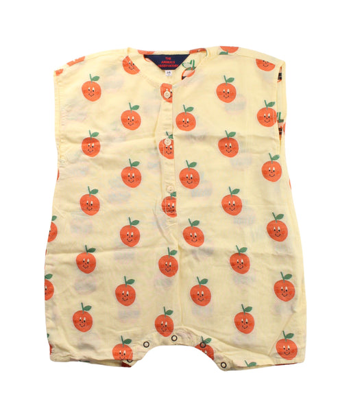 A Yellow Sleeveless Rompers from The Animals Observatory in size 12-18M for neutral. (Front View)