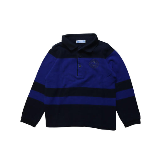 A Blue Long Sleeve Polos from Jacadi in size 3T for boy. (Front View)