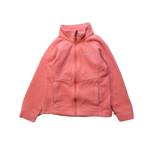 A Pink Lightweight Jackets from Columbia in size 6T for girl. (Front View)