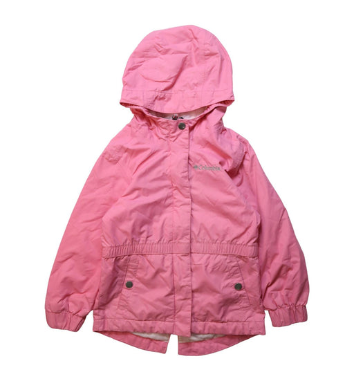 A Pink Lightweight Jackets from Columbia in size 4T for girl. (Front View)