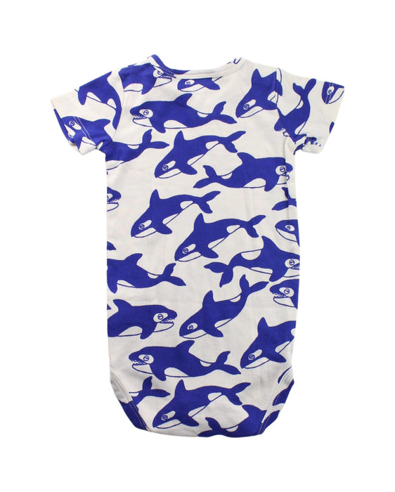 A Blue Short Sleeve Bodysuits from Mini Rodini in size 3-6M for boy. (Back View)