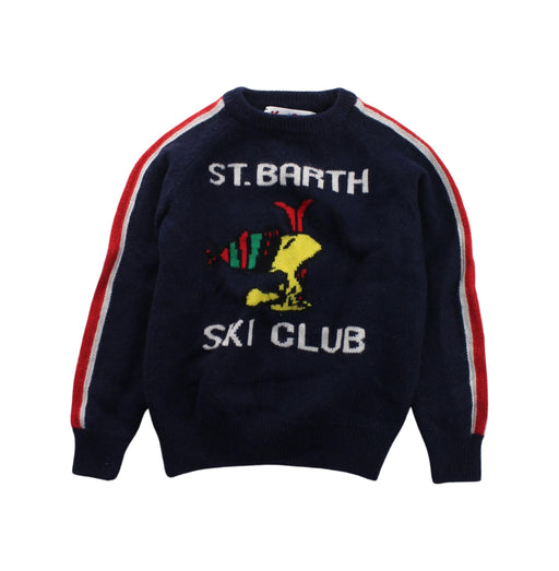A Blue Knit Sweaters from MC2 Saint Barth in size 6T for boy. (Front View)
