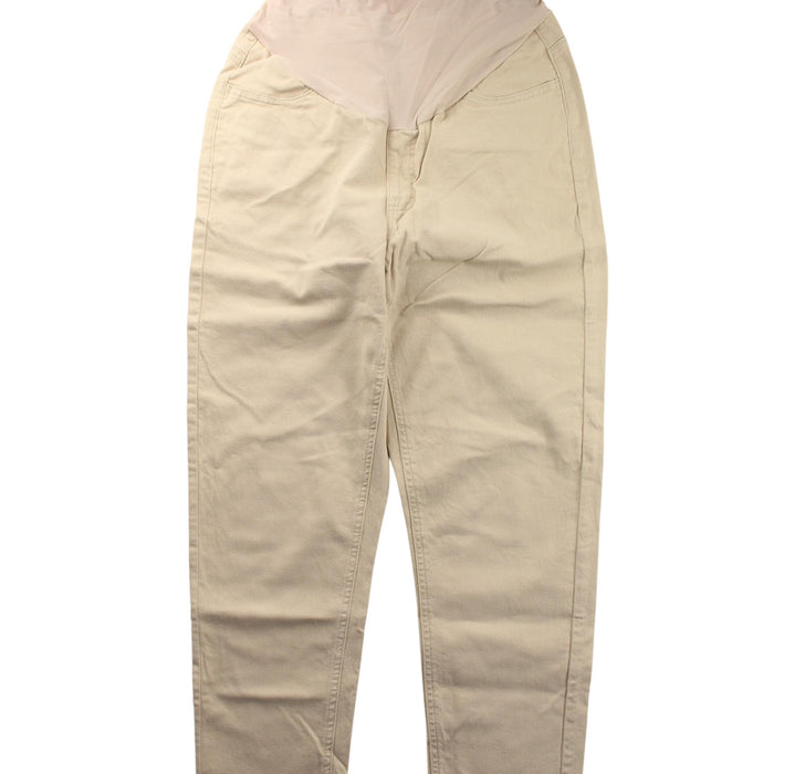 A Beige Casual Pants from Gennie's in size S for maternity. (Front View)