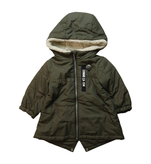 A Green Coats from Comme Ca Ism in size 18-24M for neutral. (Front View)