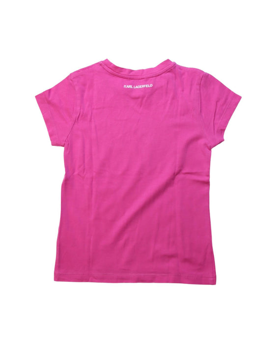 A Pink Short Sleeve T Shirts from Karl Lagerfeld in size 6T for girl. (Back View)