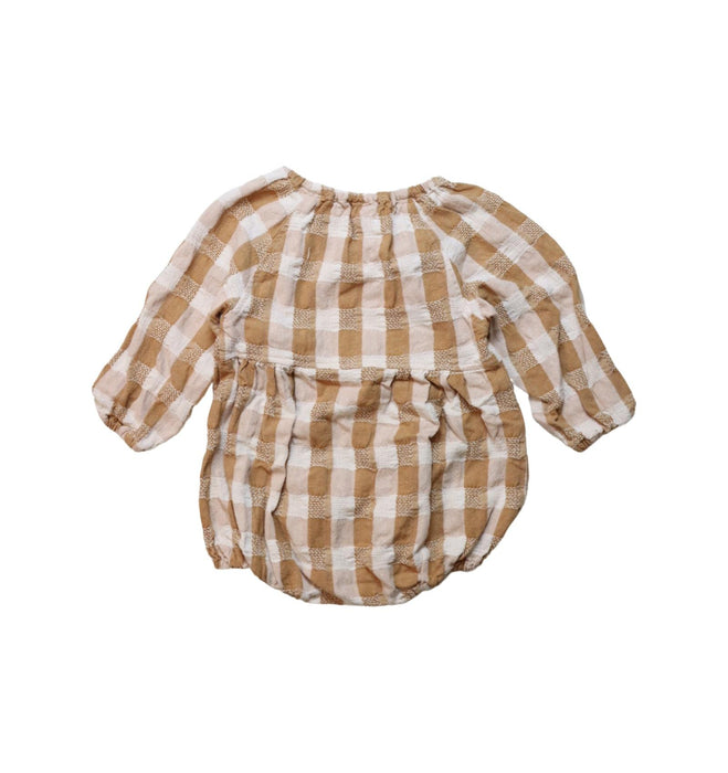 A Brown Long Sleeve Rompers from Rylee + Cru in size 12-18M for girl. (Back View)