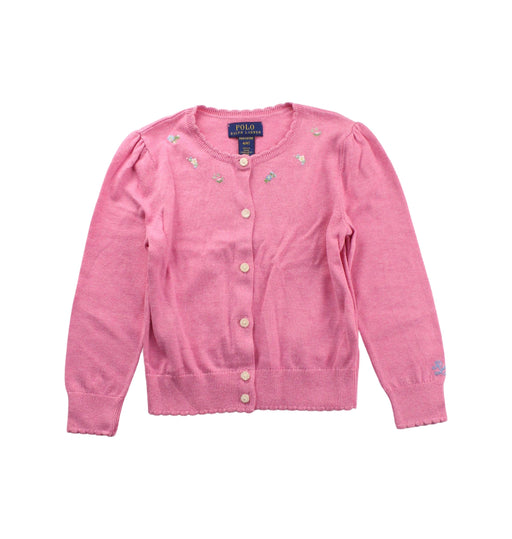 A Pink Cardigans from Polo Ralph Lauren in size 4T for girl. (Front View)