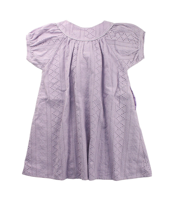 A Purple Short Sleeve Dresses from BEAMS in size 4T for girl. (Back View)