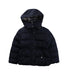 A Blue Puffer/Quilted Jackets from Burberry in size 5T for boy. (Front View)