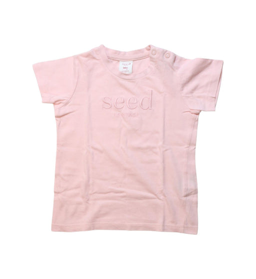 A Pink Short Sleeve T Shirts from Seed in size 6-12M for girl. (Front View)