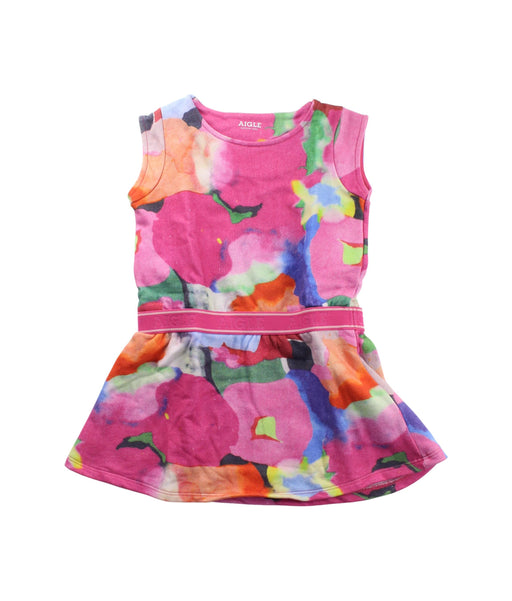 A Pink Sleeveless Dresses from Aigle in size 5T for girl. (Front View)