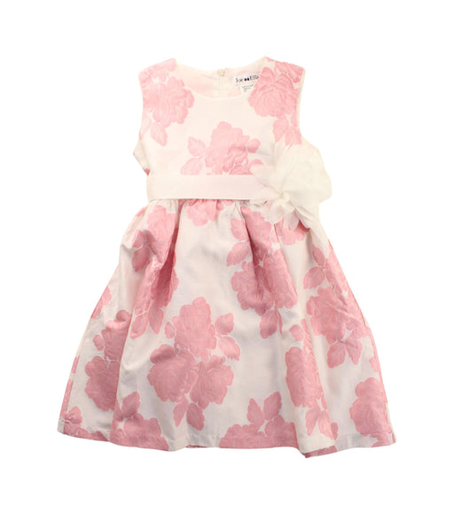 A Pink Sleeveless Dresses from Joe-Ella in size 5T for girl. (Front View)