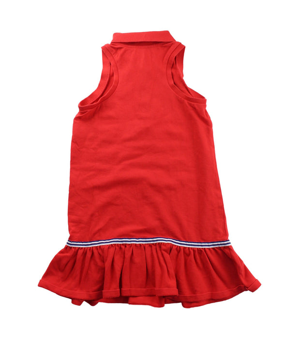A Red Sleeveless Dresses from Polo Ralph Lauren in size 6T for girl. (Back View)