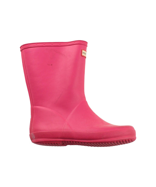 A Pink Rain Boots from Hunter in size 6T for neutral. (Front View)