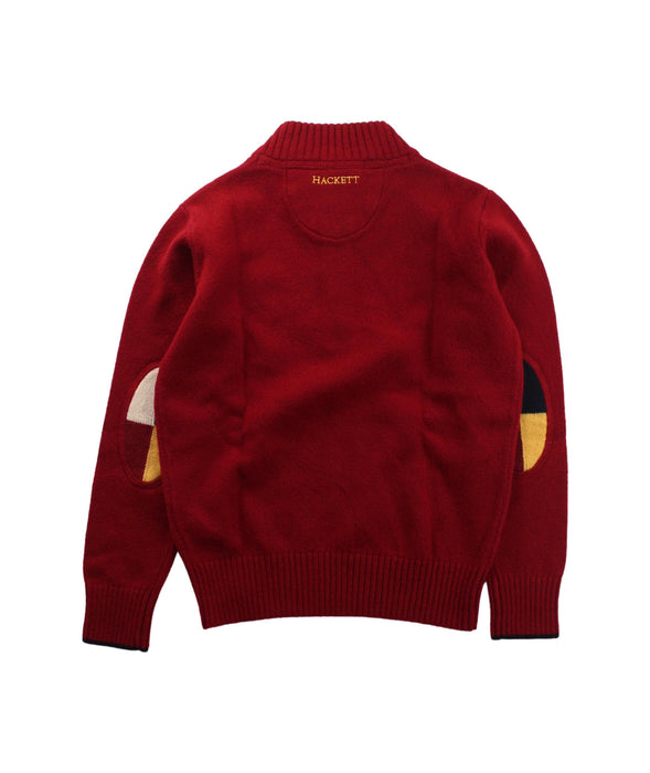 A Red Knit Sweaters from Hackett in size 7Y for boy. (Back View)