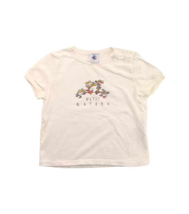 A White Short Sleeve T Shirts from Petit Bateau in size 12-18M for neutral. (Front View)