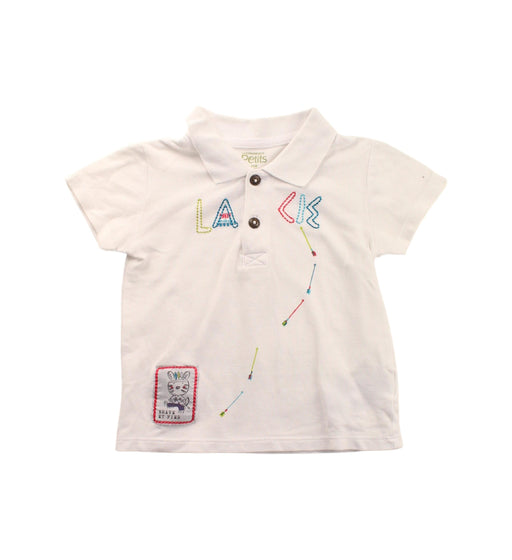 A White Short Sleeve Polos from La Compagnie des Petits in size 2T for boy. (Front View)