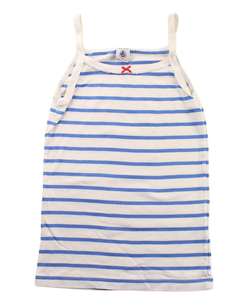 A Blue Sleeveless T Shirts from Petit Bateau in size 10Y for girl. (Front View)
