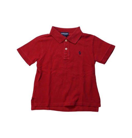 A Red Short Sleeve Polos from Ralph Lauren in size 3T for boy. (Front View)