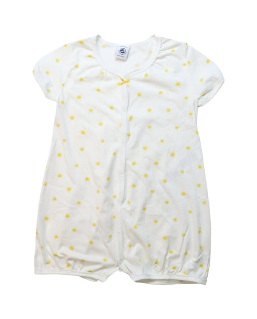 A White Short Sleeve Rompers from Petit Bateau in size 12-18M for girl. (Front View)