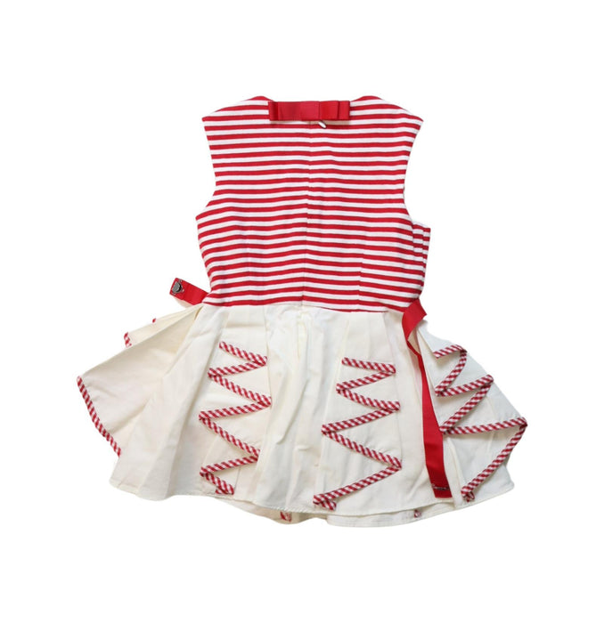 A Red Sleeveless Dresses from Nicholas & Bears in size 2T for girl. (Back View)
