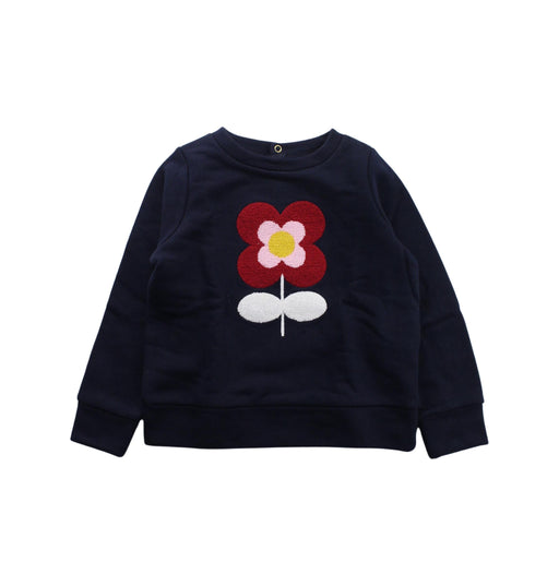 A Blue Crewneck Sweatshirts from Jacadi in size 4T for girl. (Front View)