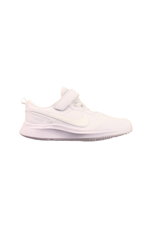 A White Sneakers from Nike in size 10Y for boy. (Front View)
