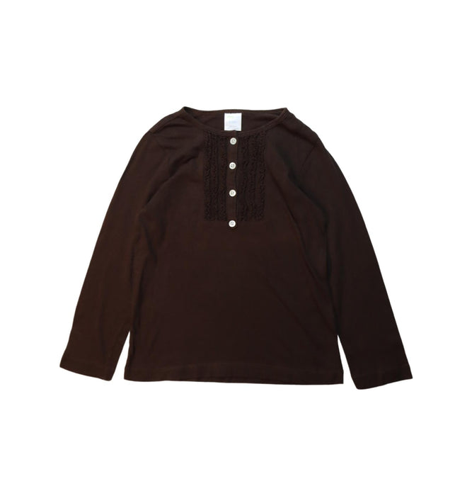 A Brown Long Sleeve Tops from Crewcuts in size 4T for girl. (Front View)