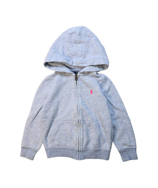 A Grey Zippered Sweatshirts from Polo Ralph Lauren in size 4T for neutral. (Front View)