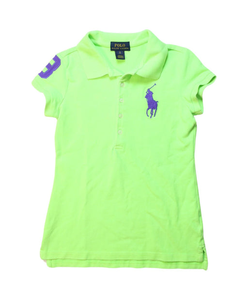 A Green Short Sleeve Polos from Polo Ralph Lauren in size 7Y for girl. (Front View)