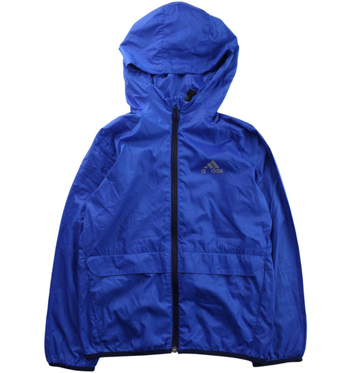 A Blue Lightweight Jackets from Adidas in size 7Y for boy. (Front View)