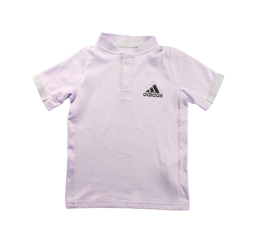 A Purple Short Sleeve Polos from Adidas in size 7Y for boy. (Front View)