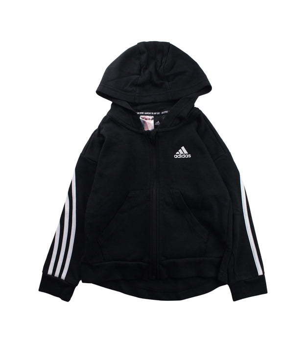 A Black Zippered Sweatshirts from Adidas in size 7Y for boy. (Front View)