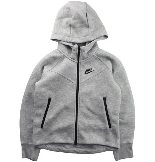 A Grey Zippered Sweatshirts from Nike in size 7Y for boy. (Front View)