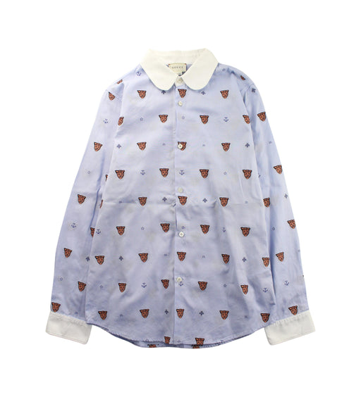 A Blue Long Sleeve Shirts from Gucci in size 12Y for girl. (Front View)
