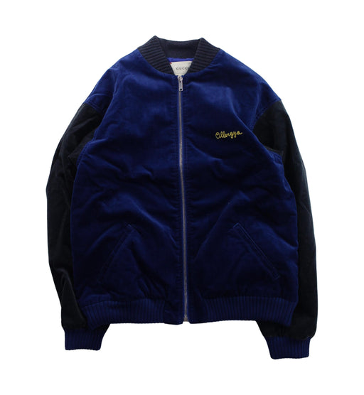 A Blue Lightweight Jackets from Gucci in size 12Y for boy. (Front View)