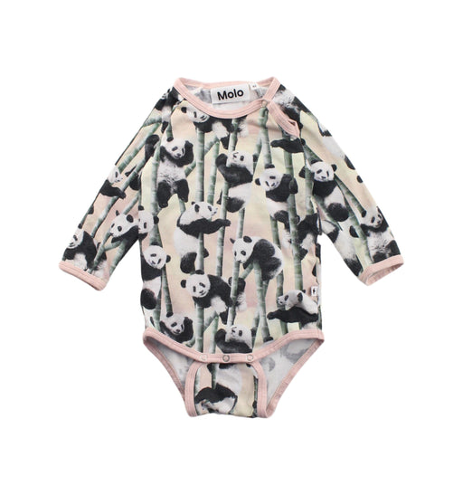 A Black Long Sleeve Bodysuits from Molo in size 0-3M for boy. (Front View)