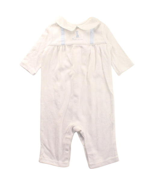 A White Long Sleeve Jumpsuits from Ralph Lauren in size 0-3M for girl. (Front View)