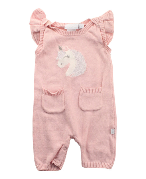 A Pink Short Sleeve Jumpsuits from Elegant Baby in size 0-3M for girl. (Front View)